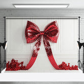 Lofaris Red Bow Tie Floral White Wall Photography Backdrop